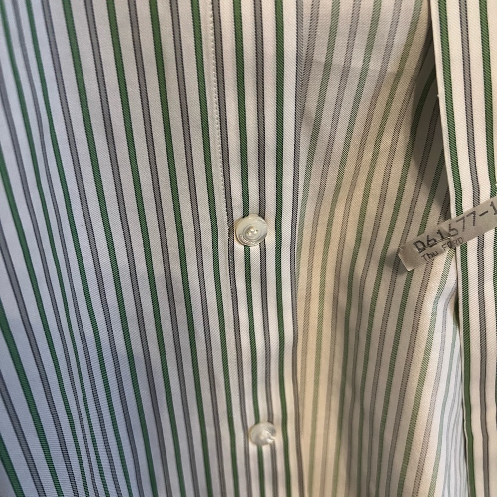 Finamore 1925 Napoli Striped Button-Up Shirt 17.5 - Picture 6 of 9